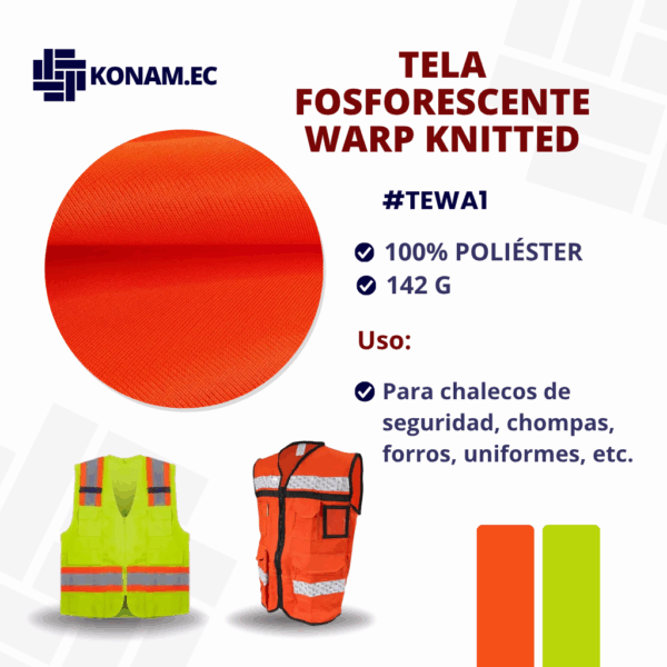 TELA FOSFORESCENTE WARP KNITTED Por Mayor #TEWA1