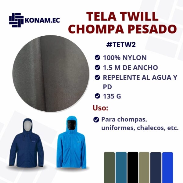 TELA TWILL CHOMPA PESADO #TETW2