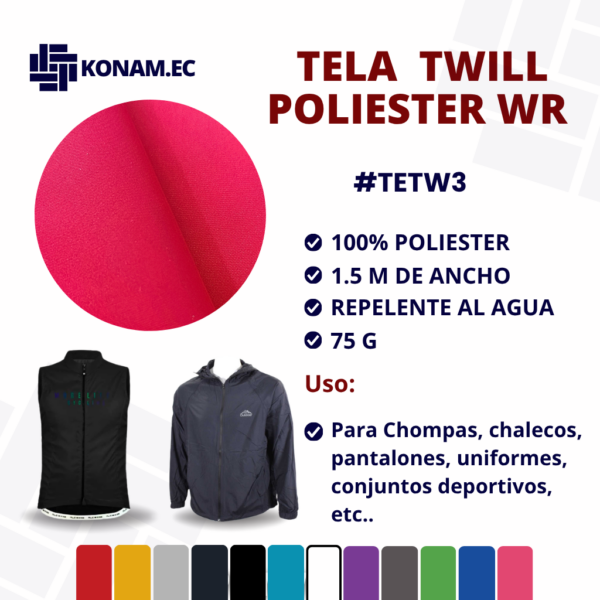 TELA TWILL POLIESTER WR #TETW3