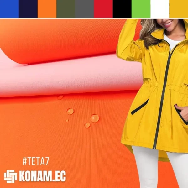 tela taslan nylon pu teta7 tomate para chompas por mayor ecuador