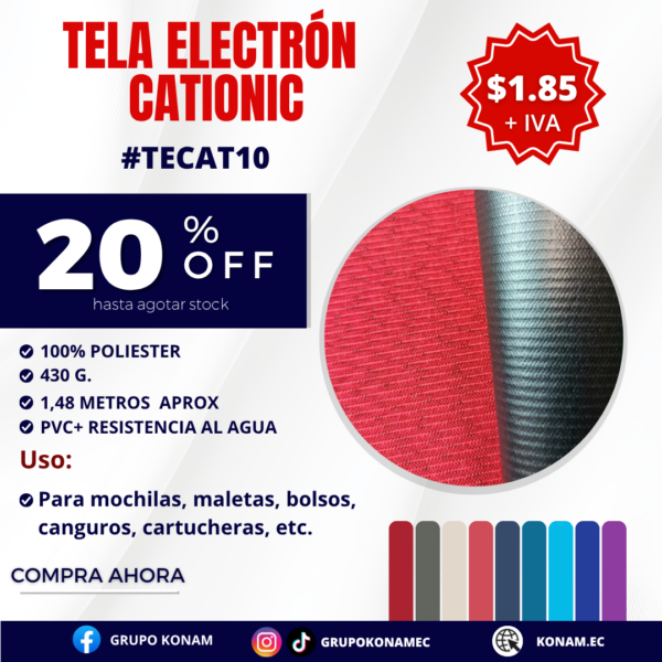 TELA CATIONIC ELECTRON PVC #TECAT10 -20 OFF