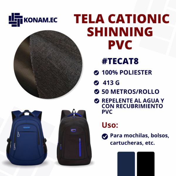 TELA CATIONIC SHINNING PVC #TECAT8