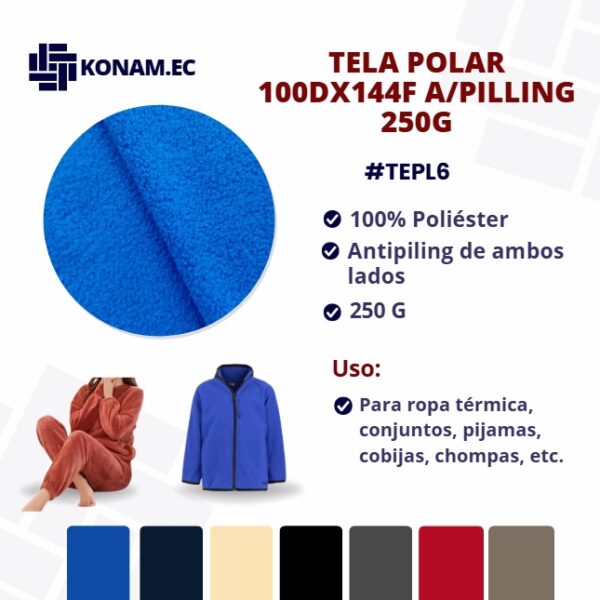 TELA POLAR 100DX144F A/PILLING 250G #TEPL6