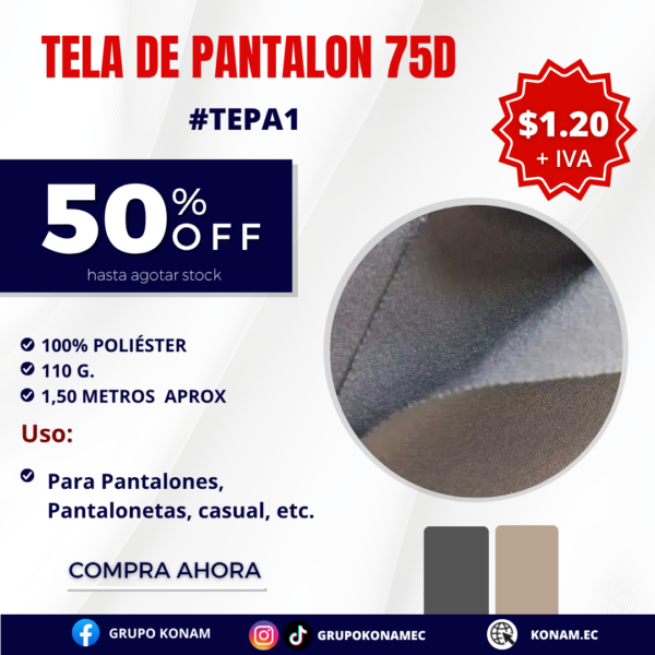 TELA DE PANTALON  75D #TEPA1 - 50% OFF