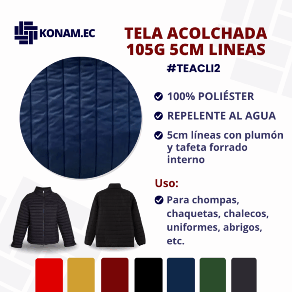 TELA ACOLCHADA 105G 5CM LINEAS #TEACLI2