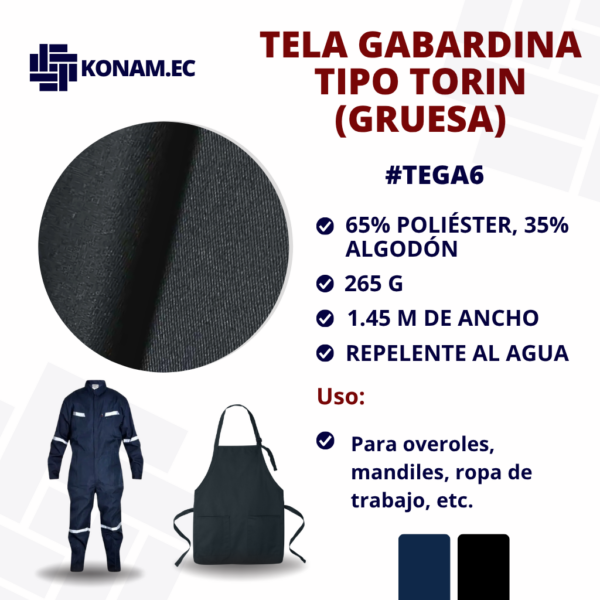 TELA GABARDINA TIPO TORIN (GRUESA) #TEGA6
