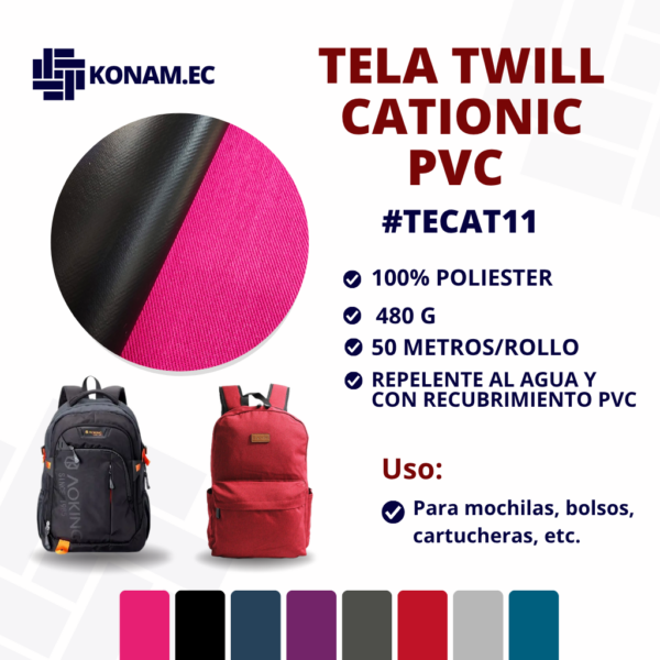 TELA TWILL CATIONIC PVC #TECAT11