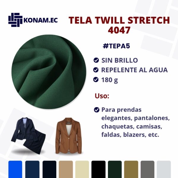 TELA TWILL STRECH 180 G #4047 #TEPA5