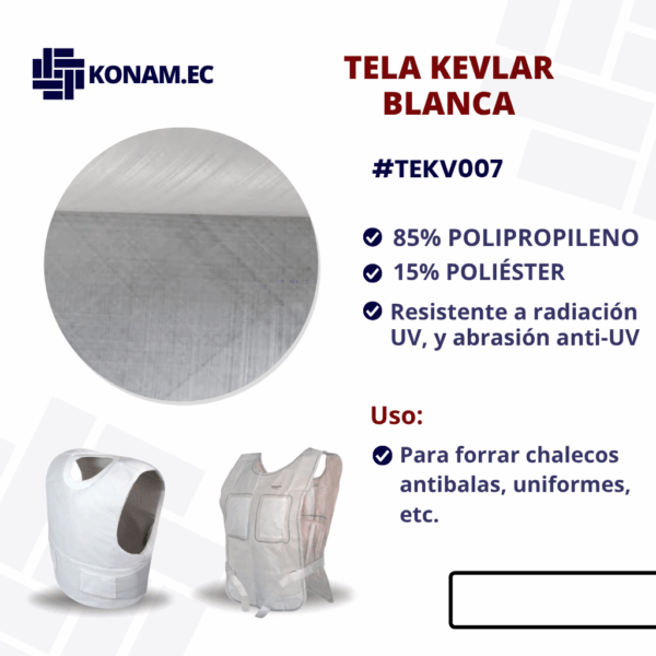 TELA KEVLAR BLANCA #TEKV007