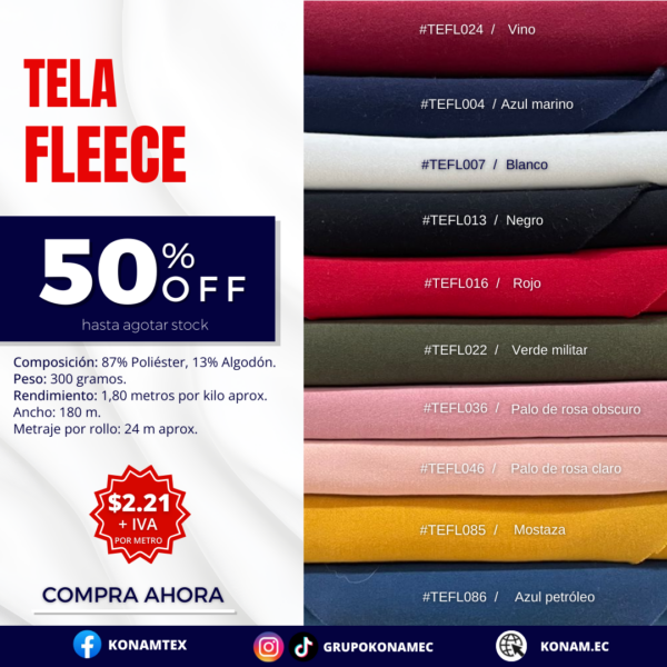 TELA FLEECE 300 G - 50% OFF #TEFL0