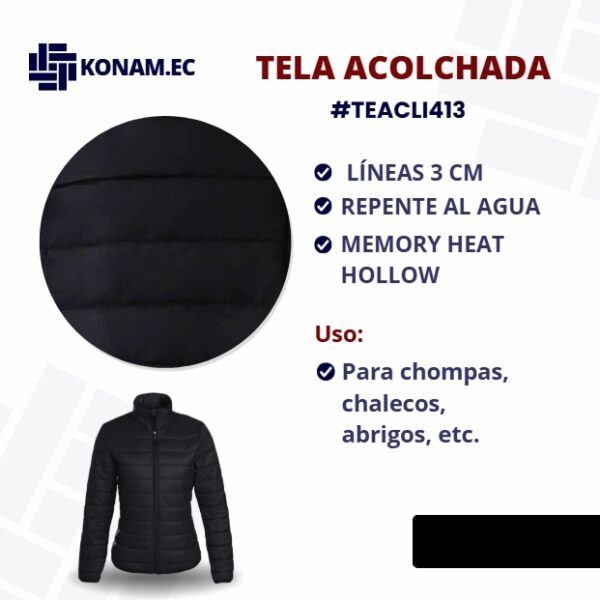 TELA ACOLCHADA Líneas 3 cm Memory Hollow #TEACLI413