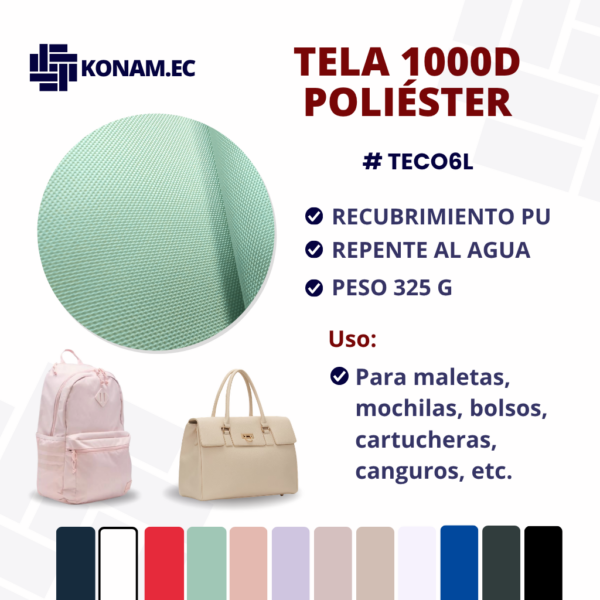TELA 1000D POLIESTER PU-WR #TECO6L