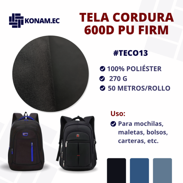 TELA CORDURA 600D PU FIRM #TECO13