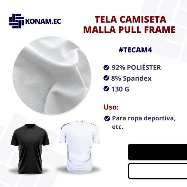 TELA CAMISETA MALLA PULL FRAME BLANCA #TECAM4