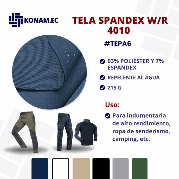 TELA SPANDEX W/R 4010 Por Mayor #TEPA6