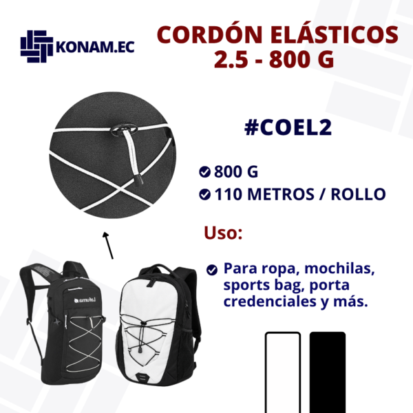 CORDONES ELÁSTICOS 2.5 - 800 G #COEL2