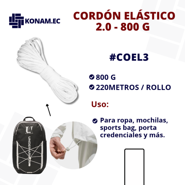 CORDÓN ELÁSTICO 2.0 800 G #COEL3