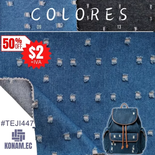 TELA JEAN ESTAMPADA 50%Off $2 #TEJI447