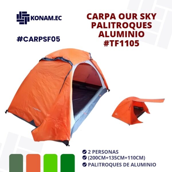 CARPA OURSKY #TF1105 2 PERSONAS PALITROQUES DE ALUMINIO #CARPSF05