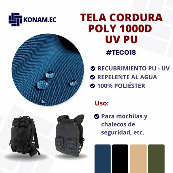 TELA CORDURA POLY 1000D UV PU #TECO18