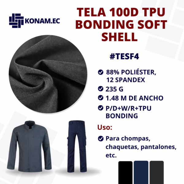 TELA 100D TPU BONDING SOFT SHELL #TESF4