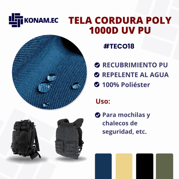 TELA CORDURA POLY 1000D UV PU #TECO18