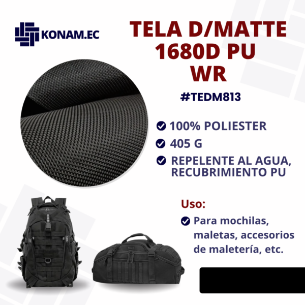 TELA MOCHILAS D/MATTE 1680D PU WR #TEDM813