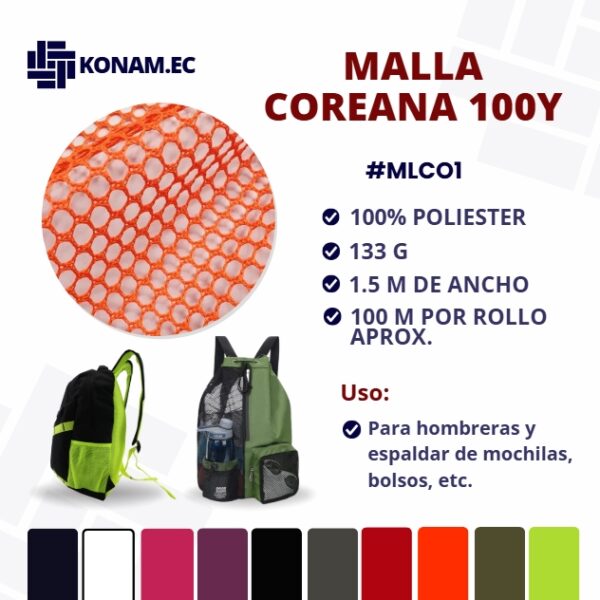 MALLA COREANA 100Y Por Mayor #MLCO1