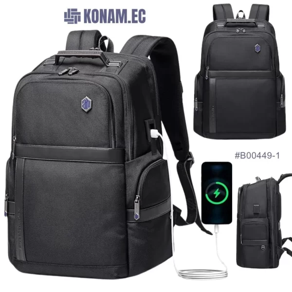 mochila porta laptop resistente al agua al por mayor en ecuador #B00449-1 negro (1)