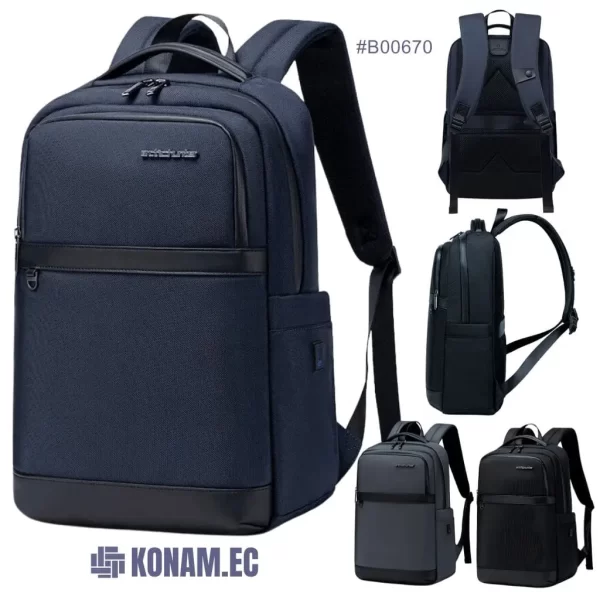mochila porta laptop resistente al agua al por mayor en ecuador #B00554 negro azul plomo (1)