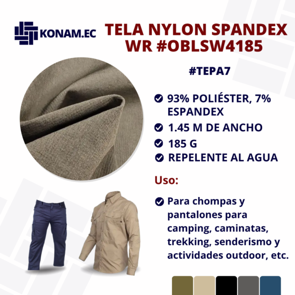 TELA NYLON SPANDEX WR #OBLSW4185 185G #TEPA7