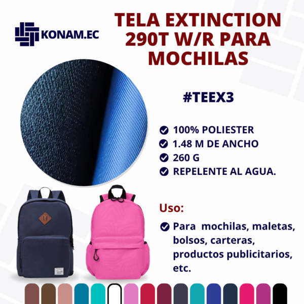 TELA EXTINCTION 290T W/R PARA MOCHILAS #TEEX3