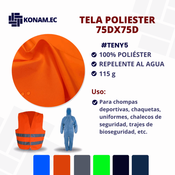 TELA POLIESTER 75DX75D WR Por Mayor #TENY5