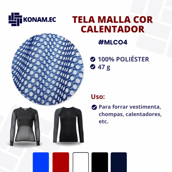 TELA MALLA COR DE CALENTADOR Por Mayor #MLCO4