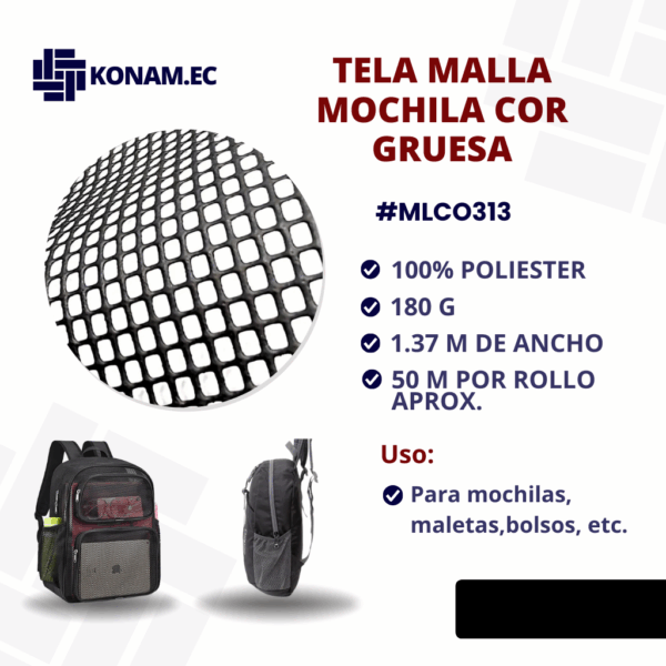 MALLA COREANA GRUESA NEGRA Por Mayor #MLCO313