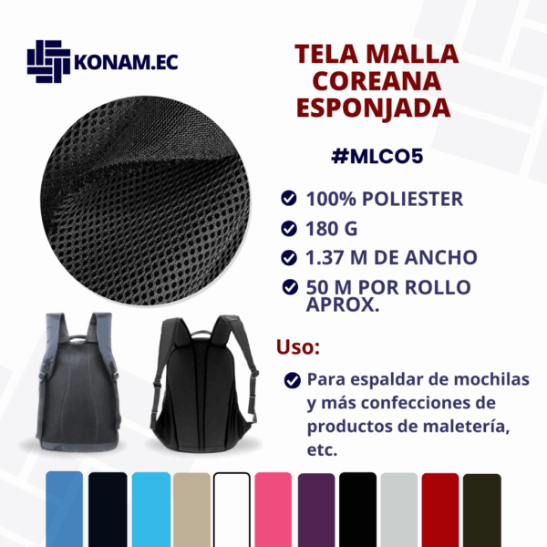 TELA MALLA COREANA ESPONJADA Por Mayor #MLCO5