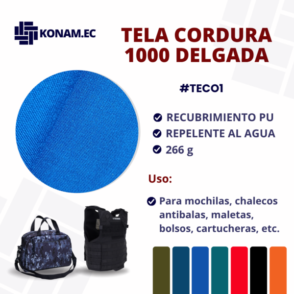 TELA CORDURA 1000 DELGADA #TECO1