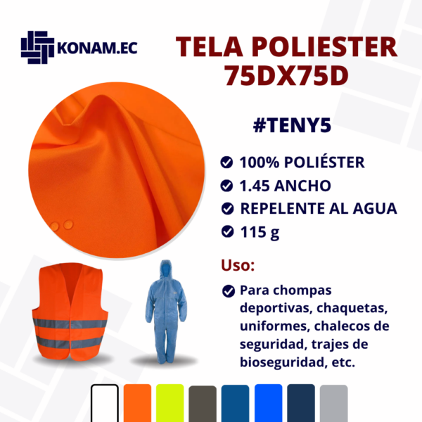 TELA POLIESTER 75DX75D WR #TENY5