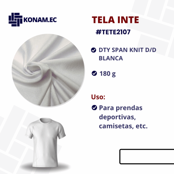 TELA INTE DTY SPAN KNIT D/D Blanca Por Mayor #TETE2107