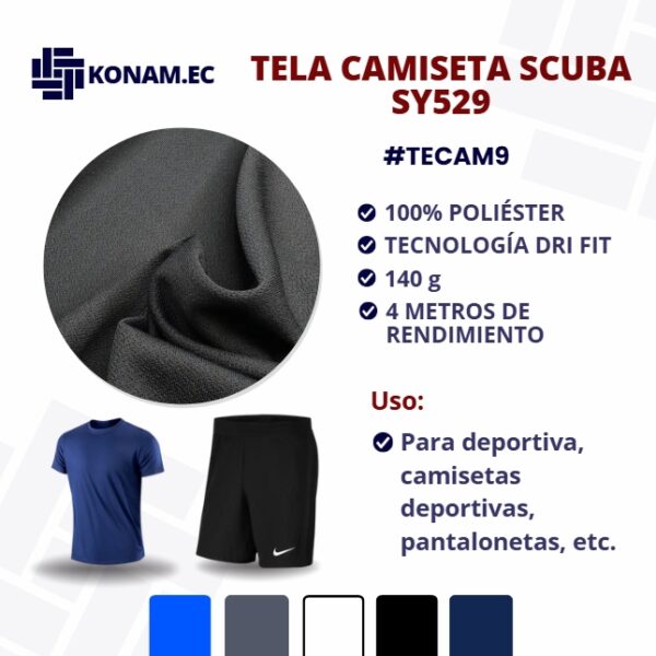 TELA CAMISETA SCUBA SY529 Por Mayor #TECAM9