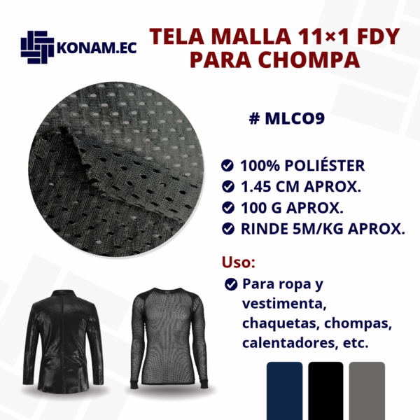 TELA MALLA 11x1 FDY PARA CHOMPA #MLCO9