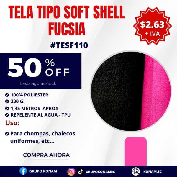 TELA TIPO SOFT SHELL #TESF1 -50% OFF