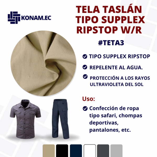 TELA TASLÁN TIPO SUPPLEX RIPSTOP W/R #TETA3