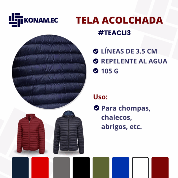 TELA ACOLCHADA 105G Líneas 3.5cm Por Mayor #TEACLI3