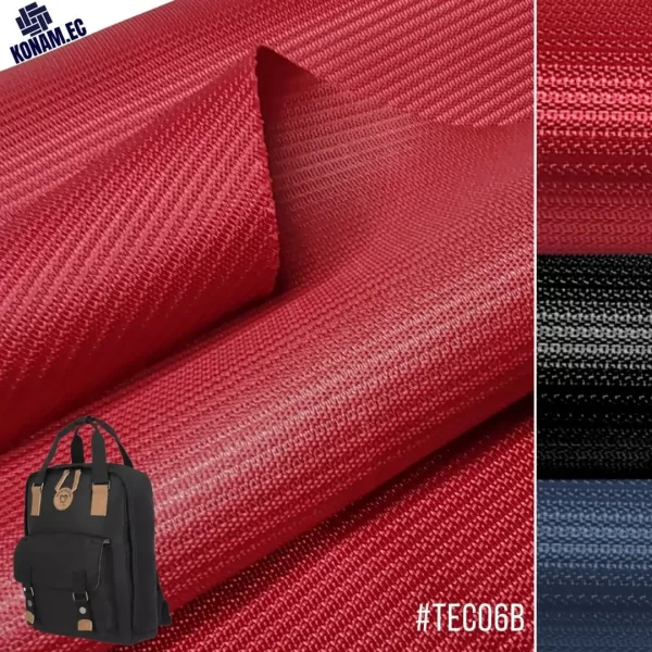 tela cordura 600d dobby PU rojo para mochilas y maletas por mayor ecuador #TECO6B