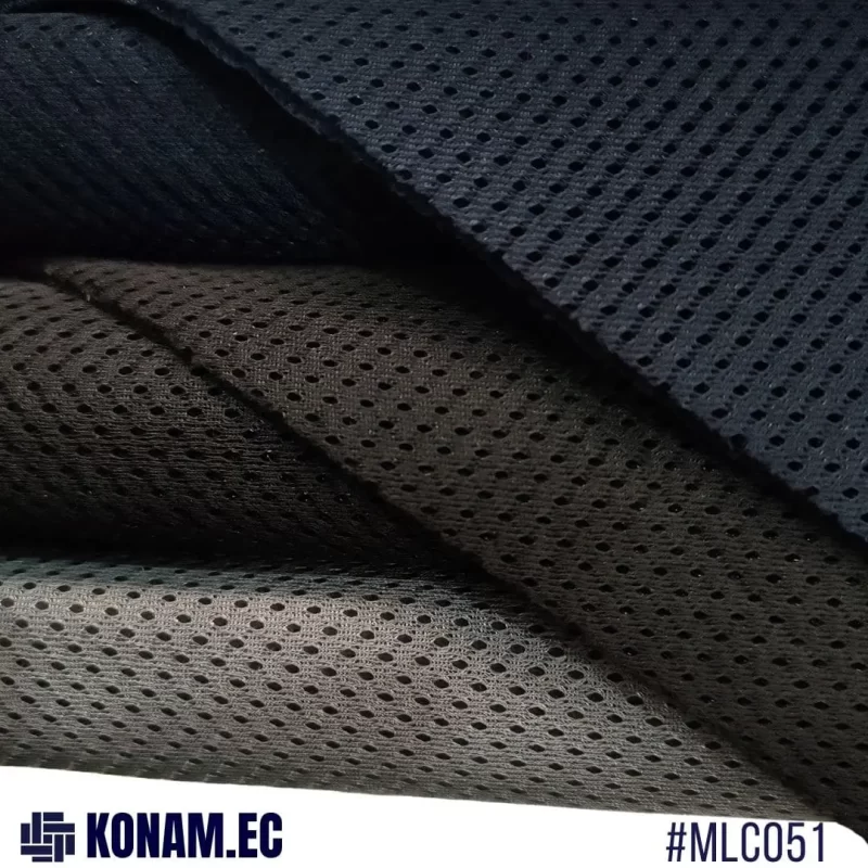 tela malla coreana esponjada negro azul plomo para espaldar mochilas bolsos por mayor ecuador MLCO51