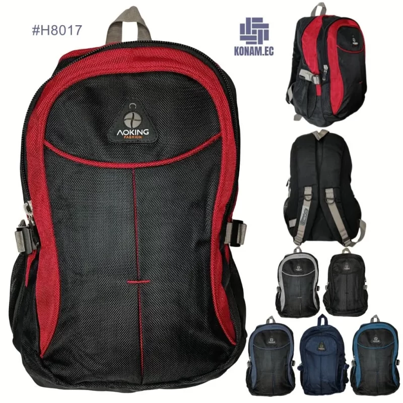 mochila aoking rojo, plomo, azul, petroleo por mayor #H8017