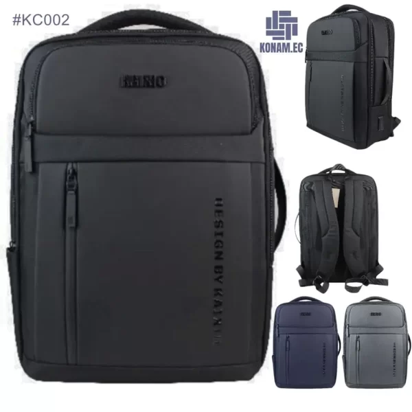 mochila porta laptop kaixio negro azul plomo por mayor ecuador #K9862