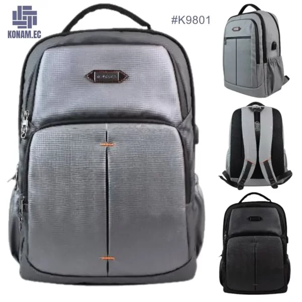 mochila porta laptop kaixio plomo negro por mayor ecuador #K9801