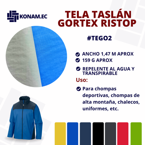 TELA TASLÁN GOROTEX RIPSTOP #TEGO2